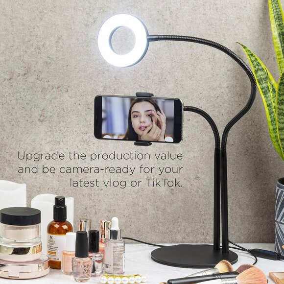 Brand New Merkury Innovations Desktop Selfie Studio Ring Light with Remote - Picture 8 of 10